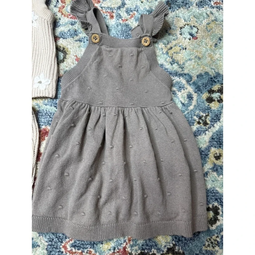Baby Girl‎ Knit Outfit Bundle 0-3M / 3M Cream Floral Mauve Dress